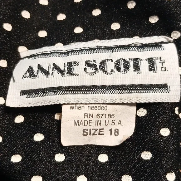 2/$15 Anne Scott Vintage Polka Dot Jacket Top - Picture 4 of 5